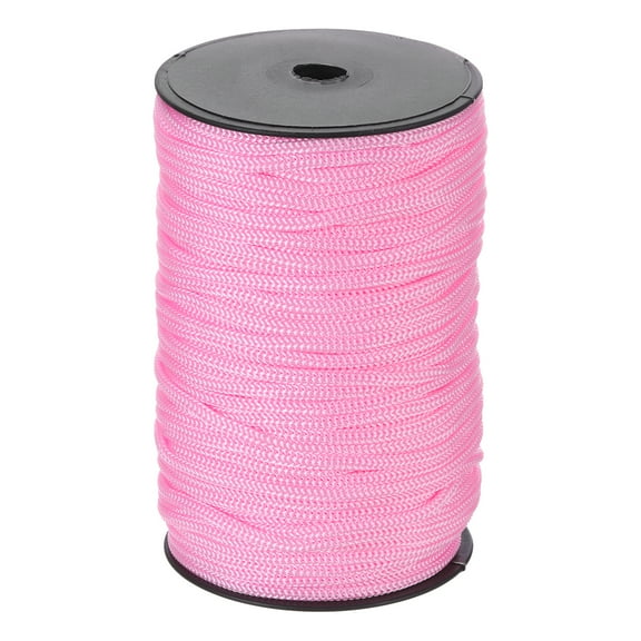 1/4 Inch Polypropylene Rope Braided Ropes, 328ft Nylon Rope for Clothesline, Camping, Hiking Light Pink