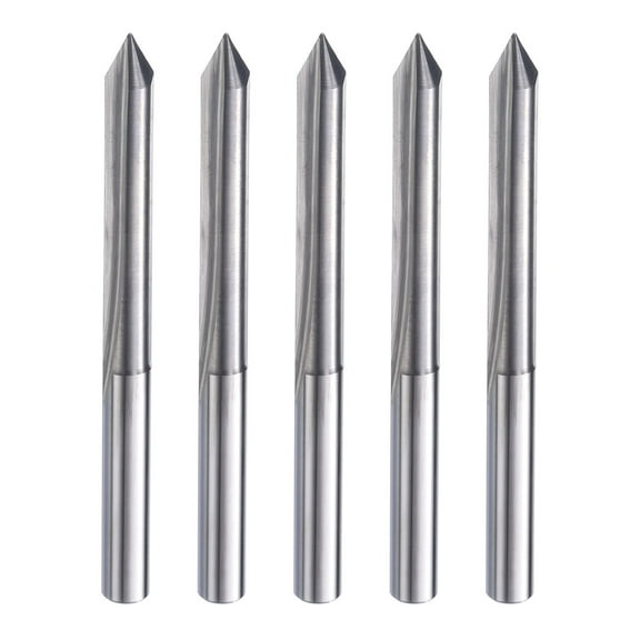 Uxcell 5 Pack CNC V Bit 60 Degree 1/8" Shank 0.1mm Tip Engraving V Bits Chamfer End Mill