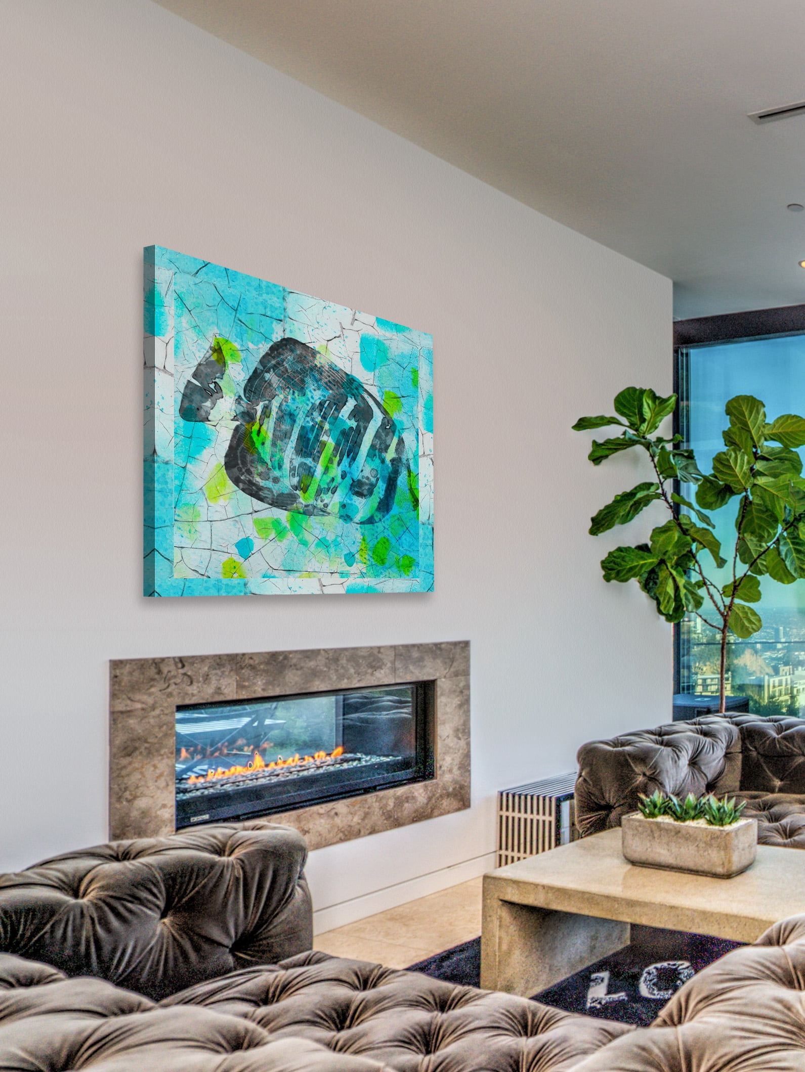 "The Reefs Inhabitant" Painting Print on Wrapped Canvas