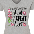 thumbnail image 4 of Inktastic I'm Not Just an Aunt, I'm a Great Aunt Flowers Women's V-Neck T-Shirt, 4 of 5