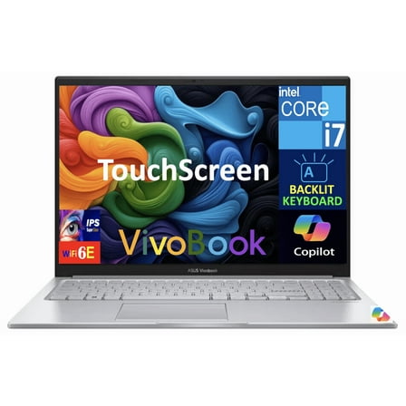 ASUS Vivobook Student & Business Laptop 15.6in Touchscreen IPS FHD Display (Intel i7-1355U, 16GB DDR4, 4TB PCIe SSD, Intel Iris Xe, Backlit KB, WiFi 6E, Webcam, Bluetooth 5.3, Win 11 Home)