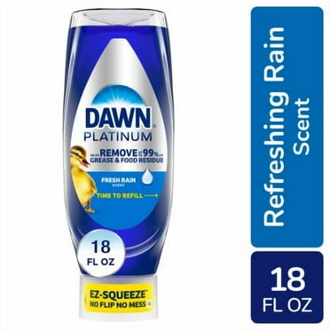 Dawn Platinum, Fresh Rain Scent EZ-Squeeze Liquid Dish Soap 18 fl oz - Pack of 2