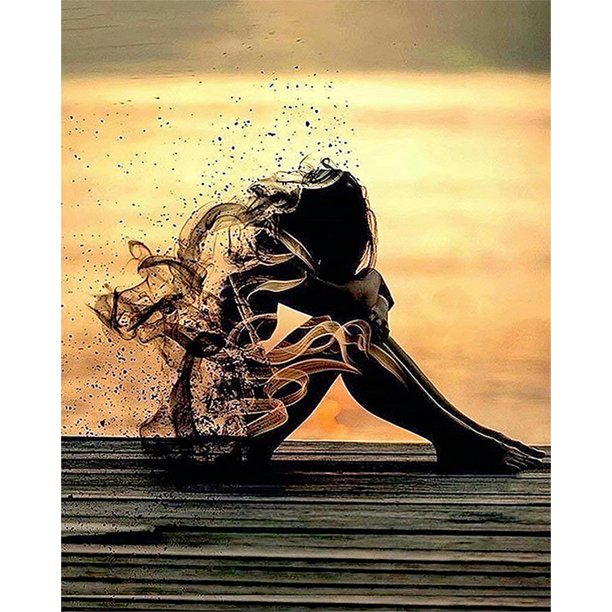 Cuadros Decorativos DIY abstracto humo patrón pintado a mano acrílico dibujo pintura al óleo por números Likrtyny embutido en tela