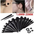 thumbnail image 2 of EOEMY Acrylic Ear Flesh Tunnels Tapers Spirals Expanders Stretchers O-Ring Plug Kit !-Black-2mm, 2 of 9