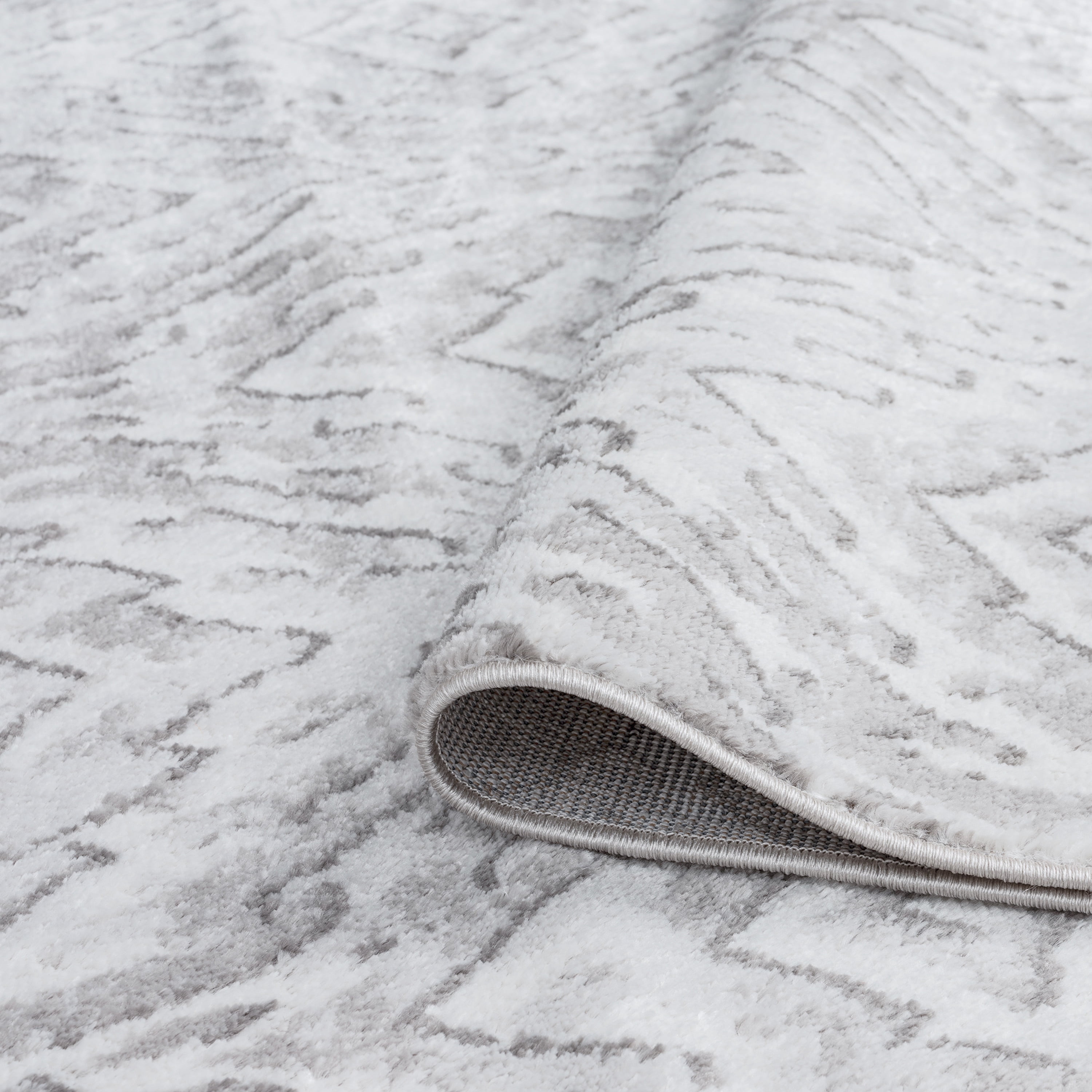 Contemporary 2x3 Area Rug (2' x 3') Geometric Silver, White Indoor Scatter Easy to Clean
