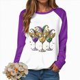 thumbnail image 4 of HCNTES Mardi Gras Shirts for Women Mardi Gras Sequin Long Sleeve Shirt Funny Fat Tuesday Tee Carnival Crewneck Party Tops(Size:S), 4 of 9