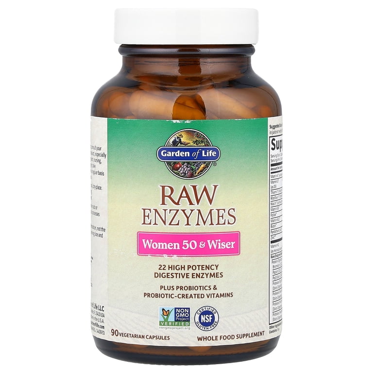 Garden of Life, RAW Enzymes, Women 50 & Wiser 90 Vegetarian