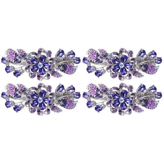 Set of 2 Rhinestone Hair Clips Hairpin Back Holders for Women Girls 8.5X3.5CM Stylish Hair Accessories