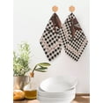 thumbnail image 2 of Farm Plaid Kitchen Dish Towels for Drying Dishes Set of 2, West Texas Star Rustic Farmhouse Black Brown Waffle Weave Microfiber Hand Tea Bathroom Towels Quick Dry & Absorbent Towel 12x12, 2 of 7