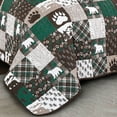 thumbnail image 5 of 3-Piece Rustic Lodge Polyester Quilt Bedspread Set – Patchwork Bear & Paw Print Cabin Bedding, 5 of 8
