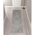 thumbnail image 2 of 10' Blue And Ivory Floral Power Loom Stain Resistant Runner Rug, 2 of 5