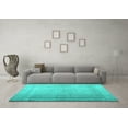 thumbnail image 3 of Ahgly Company Machine Washable Indoor Rectangle Abstract Turquoise Blue Contemporary Area Rugs, 7' x 10', 3 of 4