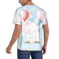 thumbnail image 2 of KLL Cute Elephant for Men's Baseball Shirts,Short Sleeve Casual Shirts Button Down Shirt for Men Beach Summer Wedding Shirt-X-Large, 2 of 7