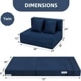 thumbnail image 2 of Folding Sofa Mattress, Convertible Sofa Bed with Pillow, Foldable Memory Foam Sleeper Chair for Living Room, Linen Fabric Futon Floor Couch Guest Bed, 2 of 7