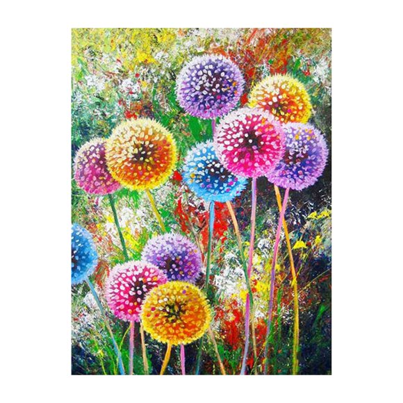 Generic 5D DIY Diamond Painting Kit - 30x40cm Frameless Colorful Dandelion Design for Home Decor, Includes Tools & Rhinestones, Perfect Gift for Loved Ones