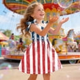 thumbnail image 6 of CAUYDY 2T 3T 4T Toddler Baby Girls' Independence Day Patriotic Dresses 5T 6T 7T Short Sleeve American Flag Star Stripe Print A Line Sundress (Sizes 1-2 Years,Hot Pink), 6 of 6