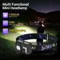 thumbnail image 2 of 2pack 1500 Lumens Ultra Bright Rechargeable Headlamp With White Red Light, 5 Modes Zoomable Waterproof Motion Sensor Headlight For Outdoor Camping Running Cycling Hiking, 2 of 10