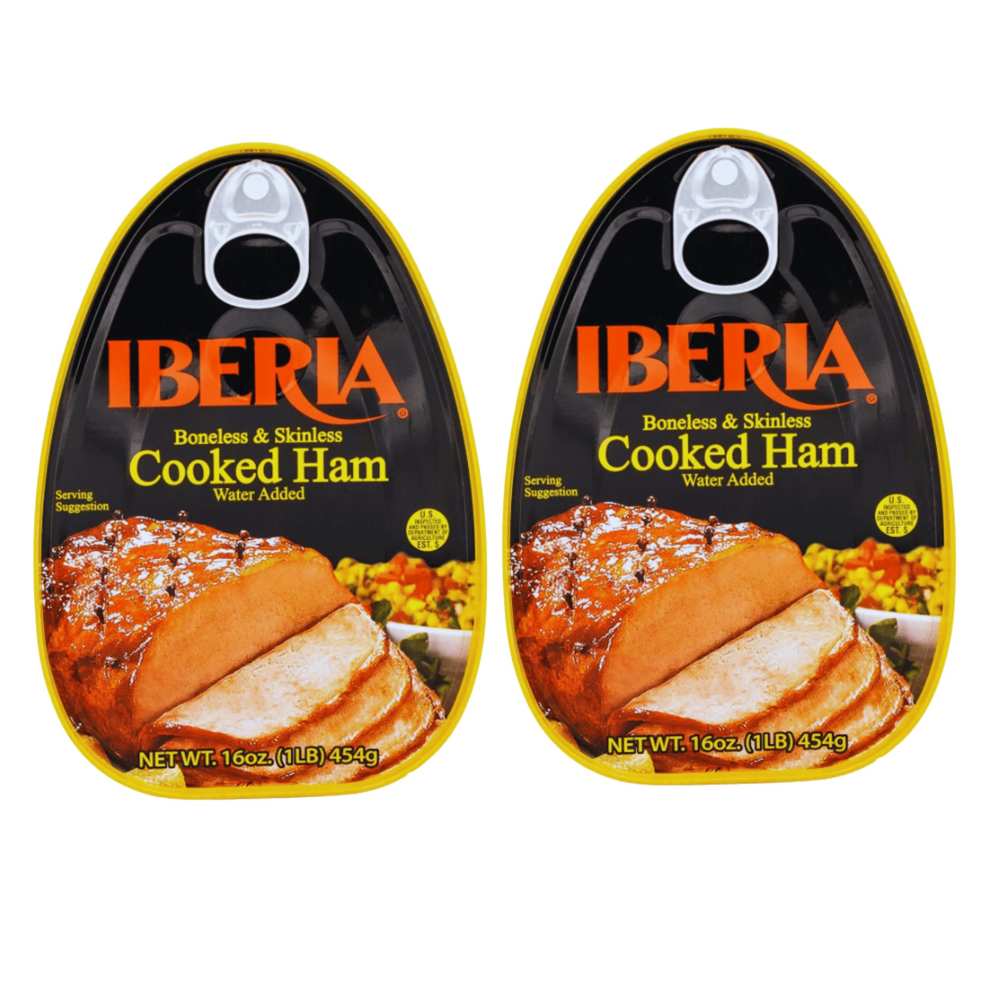FSSTAM Boneless & Skinless Cooked Ham, Water Added Fully Cooked Ready To Eat Canned Meat, Easy Open Can, 16 Oz, 2 Packs(with Exclusive FSSTAM Booskie)