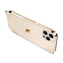 ELEHOLD for iPhone 13 Pro Max Aluminum Frame Metal Bumper Slim Hard Case, Metal Frame Armor Bumper Raised Edge Protection Anti-Drop No-Back Case for iPhone 13 Pro Max 6.7 inch 2021, Gold