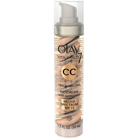 Olay CC Cream Total Effects Tone Correcting Facial Moisturizer with Sunscreen, Fair to Light, 1.7 fl oz