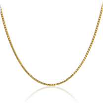 14K Solid Yellow Gold 0.7mm Box Link Chain Necklace