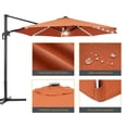 thumbnail image 4 of FLAME&SHADE 11 Ft LED Patio Cantilever Umbrella Outdoor Aluminum Offset Hanging Rotation w/Solar Lights,Red, 4 of 7