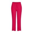 thumbnail image 4 of Hontri Palazzo Pants for Women- Women's Linen Wide Leg Pants Casual Loose High Waist Beach Haren Pants Pockets Loose Lounge Pants, 4 of 4