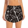thumbnail image 2 of Balery Wine Seamless Pantalones cortos deportivos para mujer con forro y dos bolsillos, elásticos, para entrenamiento, gimnasio, yoga-Medium, 2 of 7