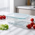 thumbnail image 3 of Tuvgenk Food Storage Containers with Lids Airtight Glass Meal Prep Containers Reusable Freezer Safe 1 Compartment Stackable Snap Leakproof Rectangle Travel Use, 3 of 7