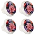 thumbnail image 2 of 4 Pcs Round White Knobs for Kitchen Cabinet Cupboard Dresser Bookcase Flower Drawer Pulls Handles Home Decor, 2 of 8