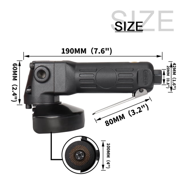 High Speed Air Grinder 4 Inch Pneumatic Angle Grinder For Metal Woodworking Cutting Polishing Multifunctional Pneumatic Tool ,High Efficiency
