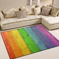 thumbnail image 2 of SKYSONIC Colorful Wooden Background Area Rug 4'x5' Pet & Child Friendly Carpet for Living Room Bedroom Dining Room,Indoor Outdoor Soft Rug Washable Non Slip Comfortable Area Rug, 2 of 6