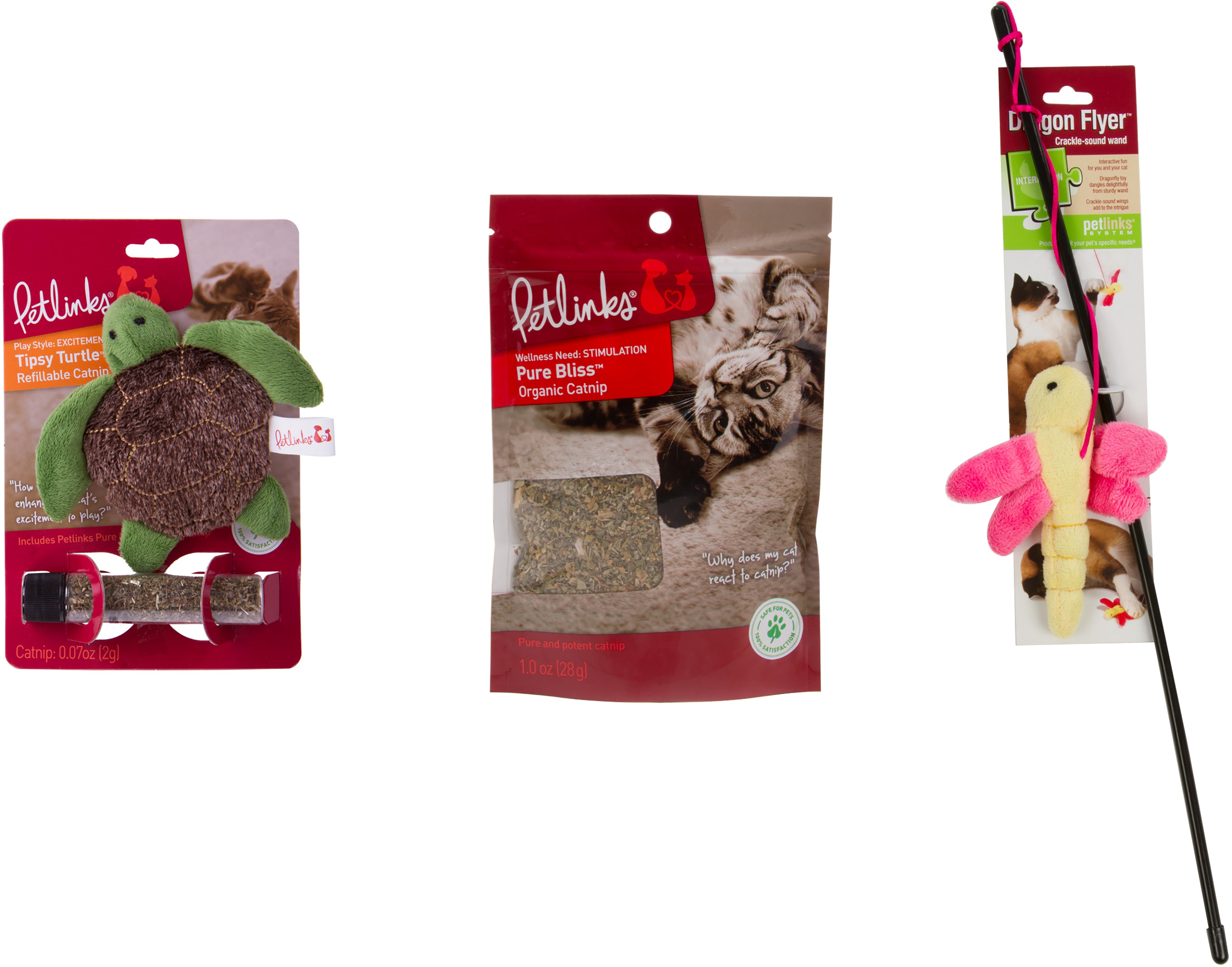 Petlinks Cat Supplies Value Pack Refillable Catnip Toy, Catnip, Wand