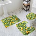 thumbnail image 3 of Lemons Bathroom Rugs Set Watercolor Summer Lemon Trees Plant Non Slip Absorbent Soft Bath Mats 3 Piece Set with Bathroom Rug, U-Shaped Floor Mat, Toilet Seat Cover Large Size, 3 of 9