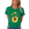 thumbnail image 6 of COMVALUE Women's Sunflower Graphic Shirts Boho Flowers Tee Tops Cute Summer Vintage Short Sleeve Holiday T Shirt (Green, XL), 6 of 8
