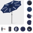 thumbnail image 5 of HomGarden 10FT Outdoor Solar Patio Umbrella, 32LED Lights 8 Aluminum Ribs W/Tile & Crank, Navy, 5 of 10