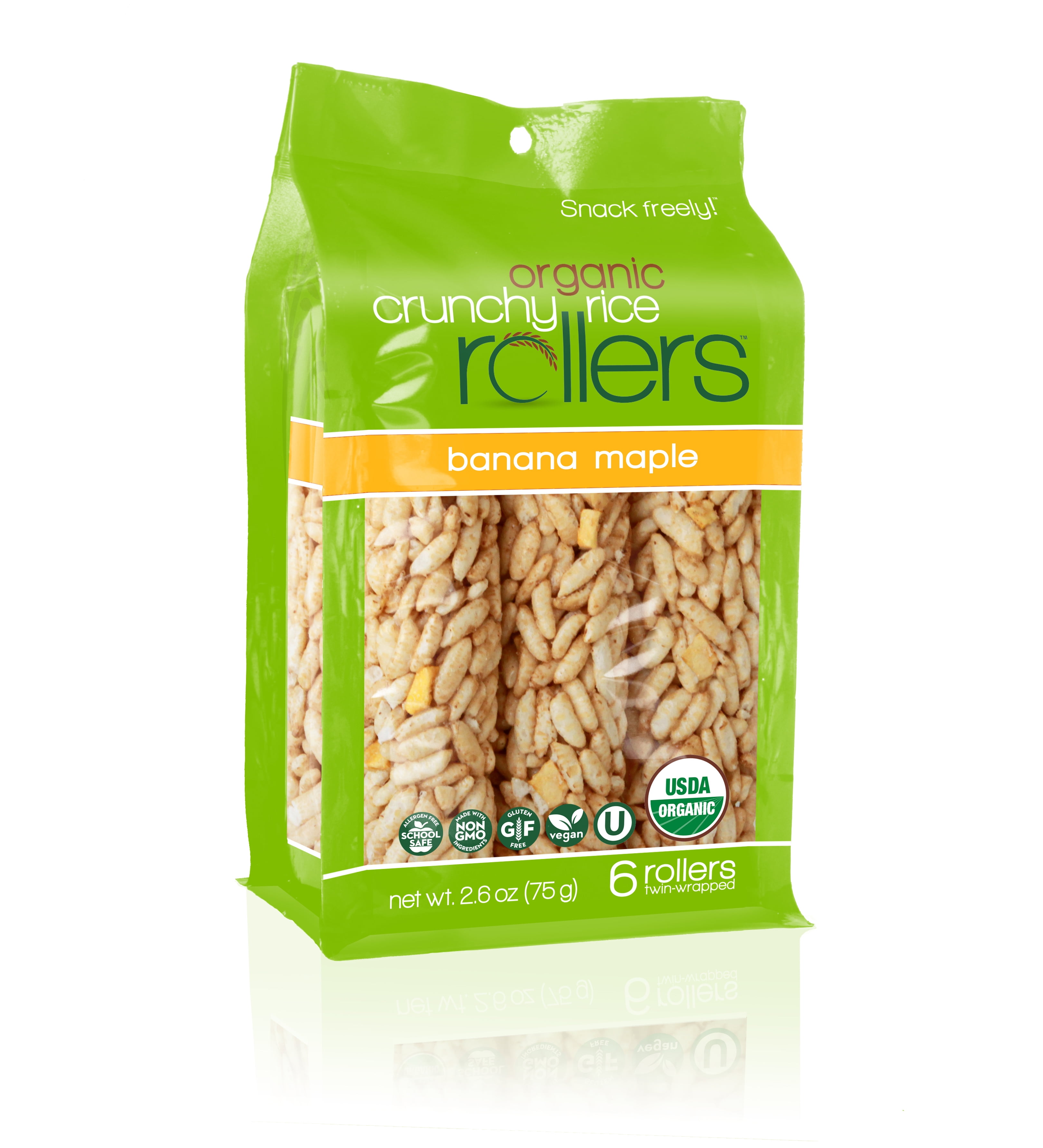 Crunchy Rice Rollers, Banana Maple, 6 Ct