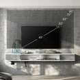 Fitueyes 16 Lights Floating TV Stand Shelf, Wall Mounted Shelf With