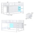 thumbnail image 3 of Frhnenha Full Over Twin Bunk Bed with 6 Storage Drawers & Shelves, Convertible Storage Bunk Bed with LED Lights, Metal Loft Bed with Non-Slip Ladders & Safety Guardrail, Space Saving, White, 3 of 9