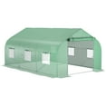 thumbnail image 5 of 11.5' x 10' Walk-In Greenhouse - Galvanized Steel Frame with 6 Mesh Windows & Zippered Door, Green, 5 of 10