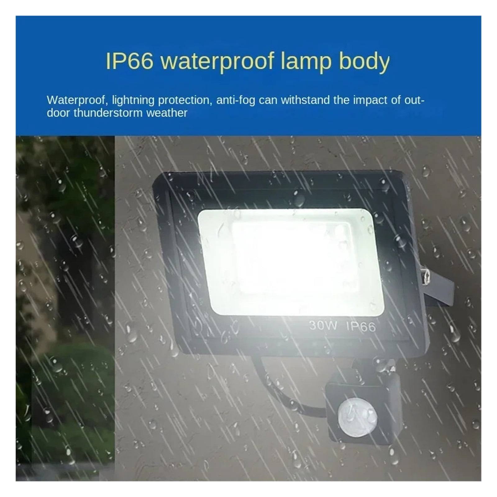 LED Floodlights 100W 50W 30W 20W 10W PIR Mot Sensor IP66 Waterproof LED Hanging Exterior Outdoor Wall Lamp Spotlight - Wide Angle Beam