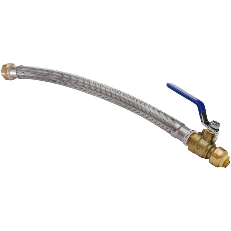 18 Push 'N' Connect Stainless Steel Braided Water Heater Connector - with  Ball Valve, 1/2 Push Fit x 3/4 FPT | Walmart Canada
