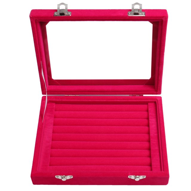 Joyero pequeño con doble hebilla de plata, joyero, caja para guardar joyas, aretes, anillos, caja para guardar joyas, caja para anillos