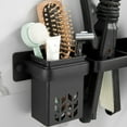 thumbnail image 4 of Bleiou Wall Mounted Hair Dryer Holder - Blow Dryer Holder with Hair Tool Organizer for Easy Access - Space Saving Hair Dryer Wall Mount for Home or Salon Use,Black, 4 of 8