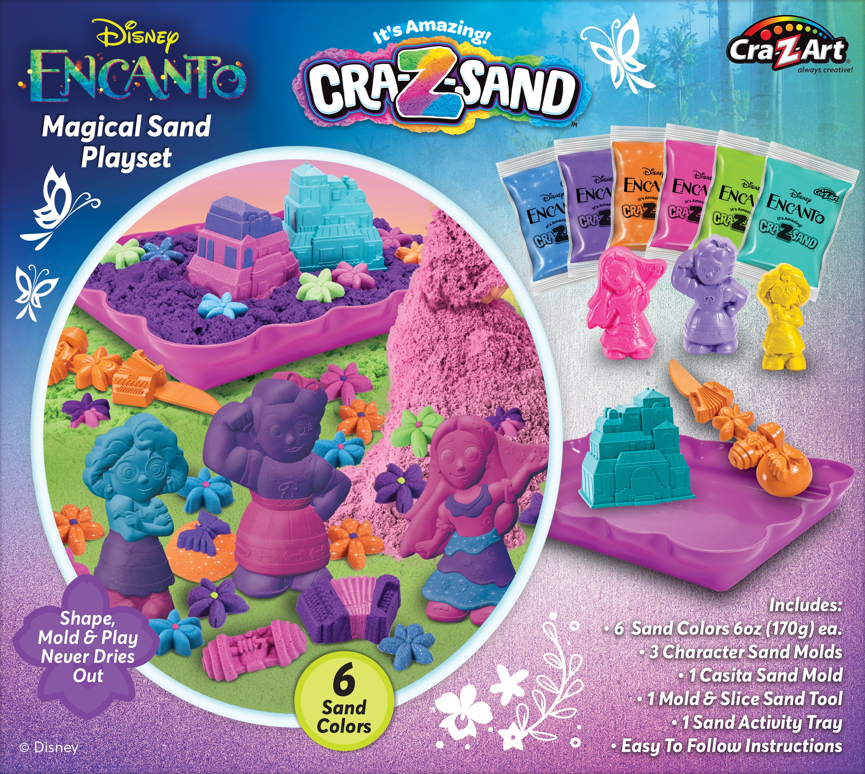 Fantastiko Set Magic Sand 900 Gr With Tray And Accessories Multicolor
