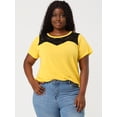 thumbnail image 3 of Top de talgrande pamujer, mancorta, malhueca, informal, de encaje, pael dde mujer Amarillo XXL, 3 of 6