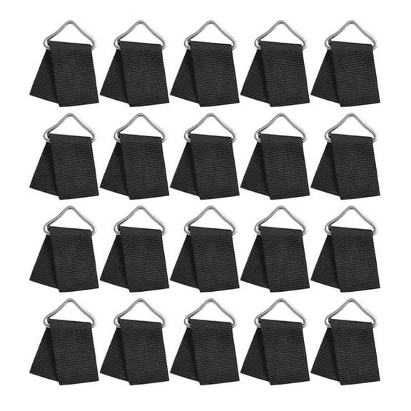 20 Sets Trampoline Spring Buckle Triangle Rings Buckle Trampoline Triangle Buckle V- Shaped Ring Trampoline Accessories,20 x Trampoline Triangle Buckle 20 x Trampoline Webbing,Black