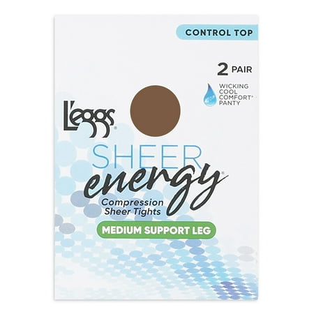 

L eggs Sheer Energy Medium Leg Support Control Top 2 Pack
