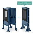 thumbnail image 5 of Guidecraft Contemporary Kitchen Helper Step Stool - Navy: Adjustable, Folding Kids Learning Toddler Tower with Safety Mat and Keepers, 5 of 7