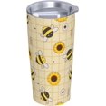 thumbnail image 2 of Plaid Pattern Bee Sunflower 20oz Stainless Steel Cups, Insulated Stainless Steel Travel Coffee Mug Tumbler With Lid And Straw Durable Coffee Cup Water Bottle For Hot & Cold Drinks, 2 of 6